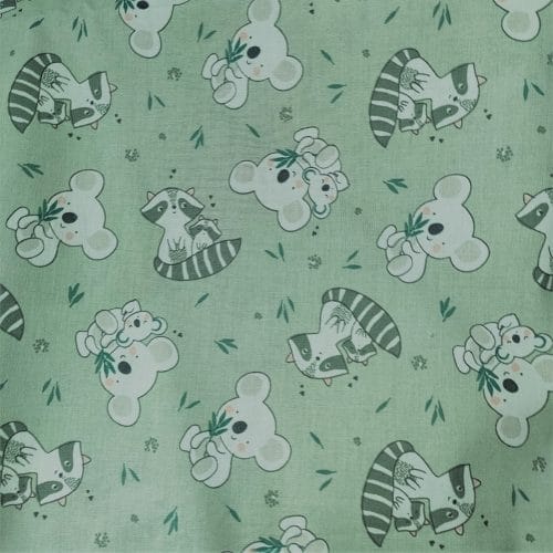 tissu vert motif koalas