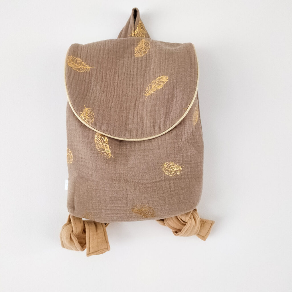 Sac ?� dos Cr?�che Maternelle Personnalis?� en Gaze de coton