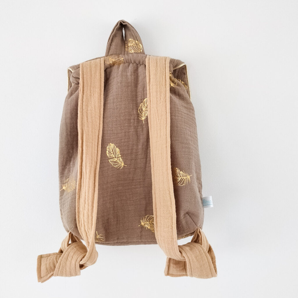 Sac ?� dos Cr?�che Maternelle Personnalis?� en Gaze de coton