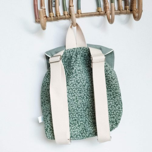 sac à dos pour enfant en velours vert à motifs