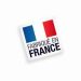 logo bleu blanc rouge et texte fabriqué en france